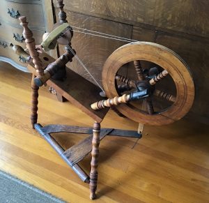 Restored Ernst Mechelke German-style flax wheel