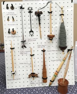 Kim's display. Spindles and distaffs.