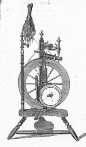 Engraving of an upright wheel