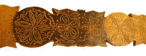 Detail of carvings on a quenouille.